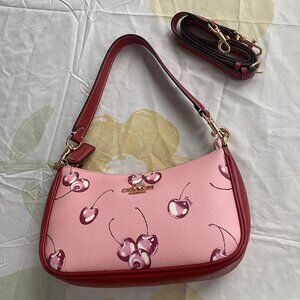 Coach Pink Cherry Print Shoulder Bag
